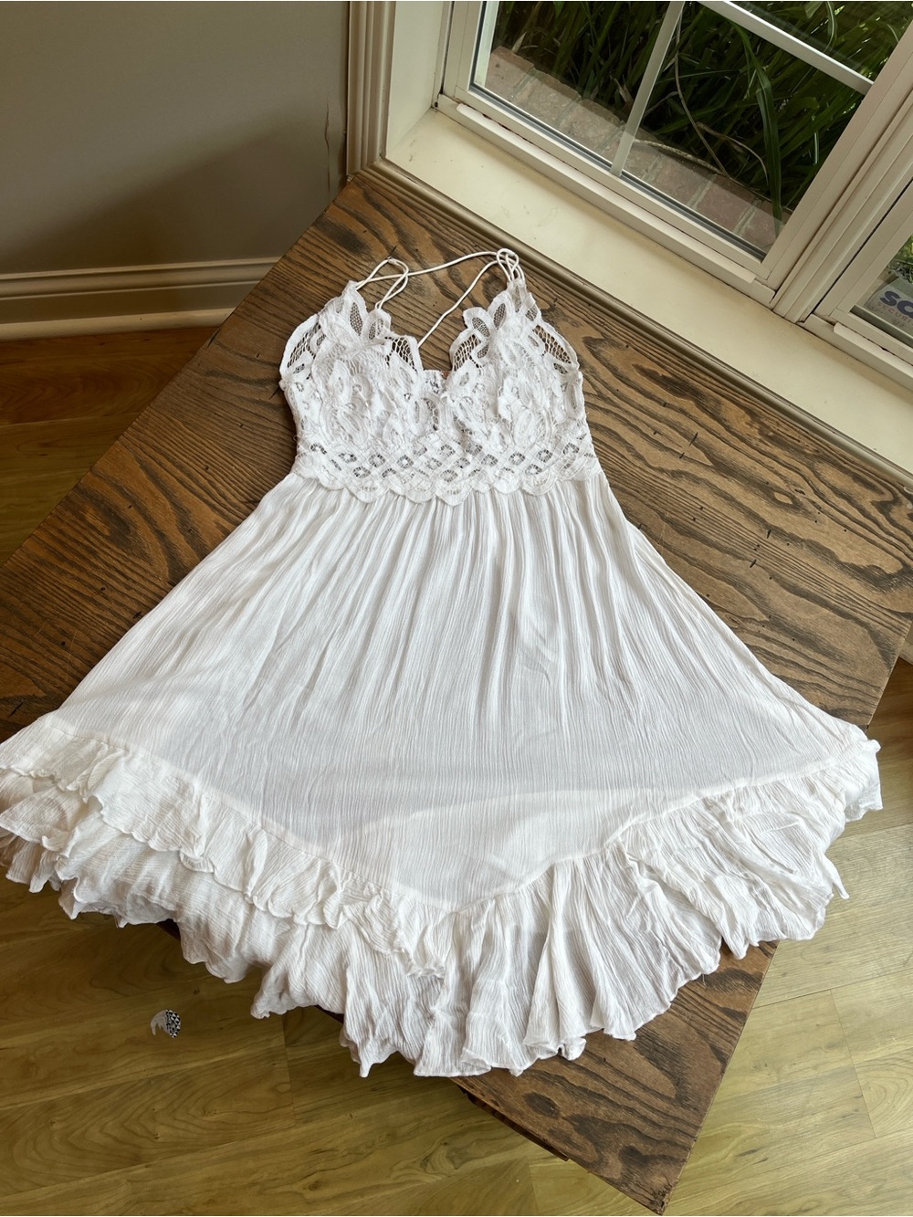 Free People White Lace Mini Dress or coverup - Picture 5 of 13